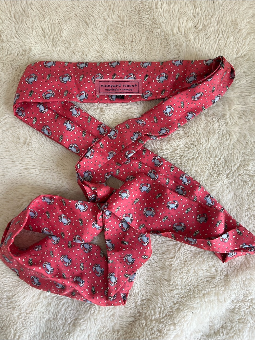 Vineyard Vines Coral Pink Crab Pattern Tie - Picture 2 of 4